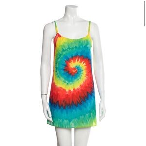 ALICE + OLIVIA TIE DYE SLIP DRESS